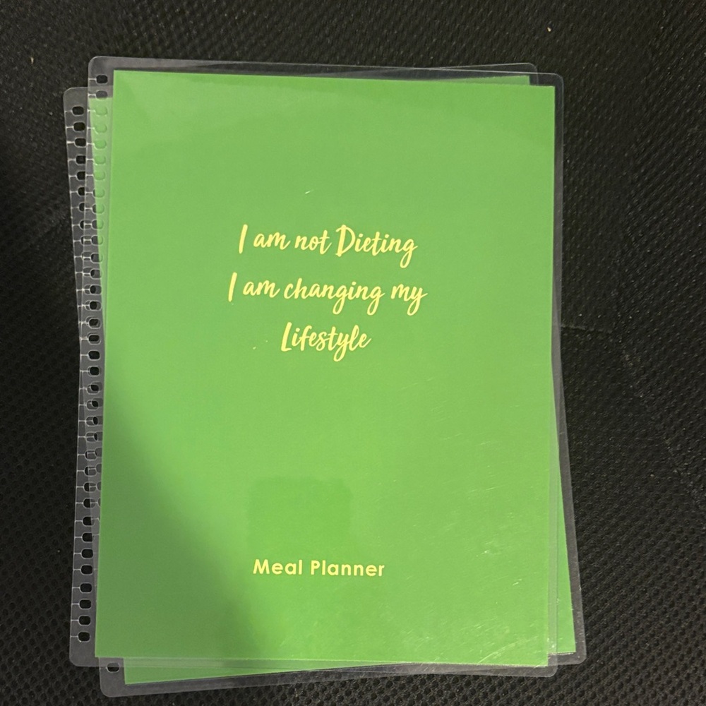Erin Condren Green Meal Planner with Gold Text